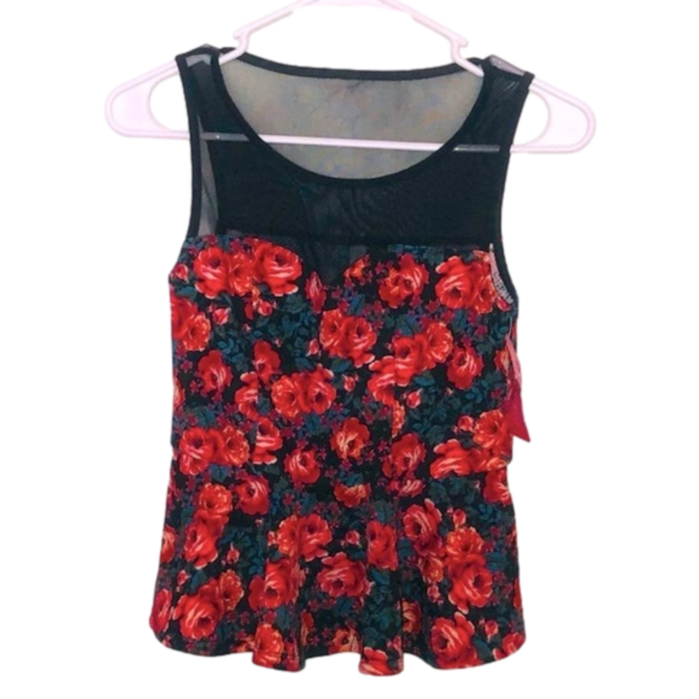 XHILARATION Floral Print Flare Blouse